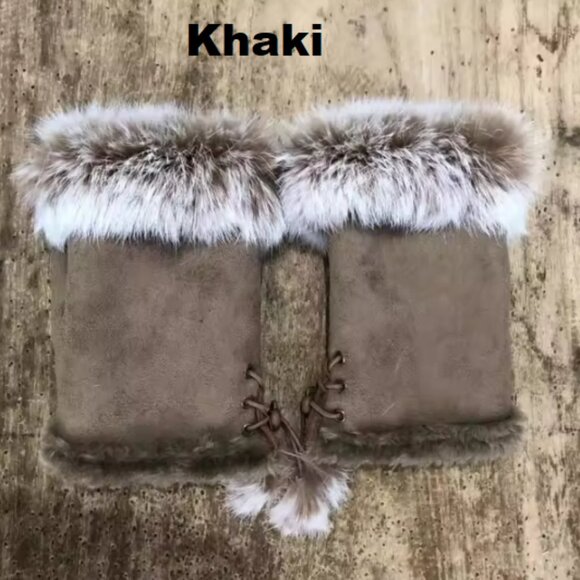 x2 Pairs Faux Fur Suede Fingerless Gloves - Multiple Colors Available- Brand New - Picture 4 of 4